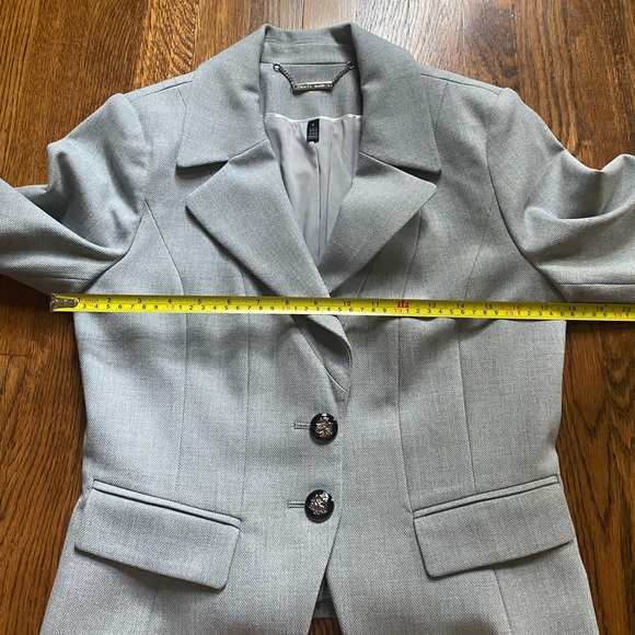 White House Black Market Blazer Women’s Size 6 Gray Fitted Lined Jacket Suit - Picture 5 of 12